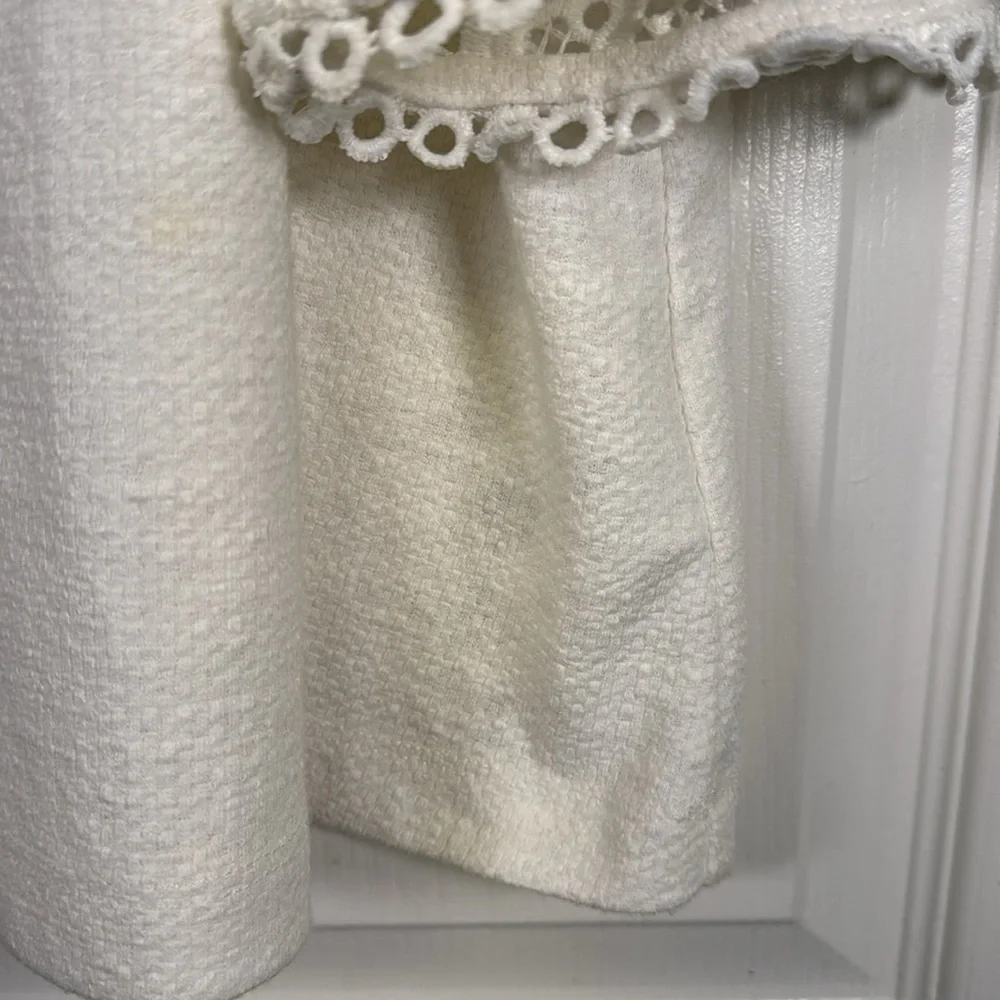 Anthropologie ERI + ALI Samara Lace Embroidered Bell Sleeves Blouse Ivory Large